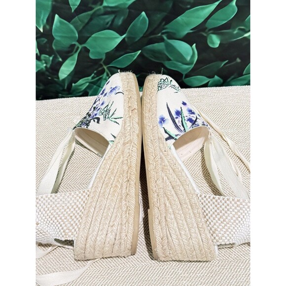 GAIMO Ankle Tie Wedge Espadrille Floral  EU 40 US 9 Made in Spain - Picture 4 of 6